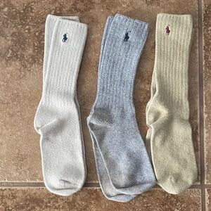 Polo by Ralph Lauren Men's Casual Socks - Light Gray, Light Blue, Beige